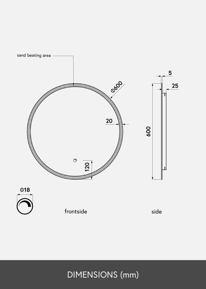 KAILA Lustro Frost LED 60 cm Ø