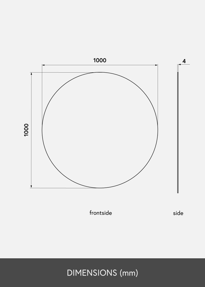 KAILA Okrągły Lustro 100 cm Ø