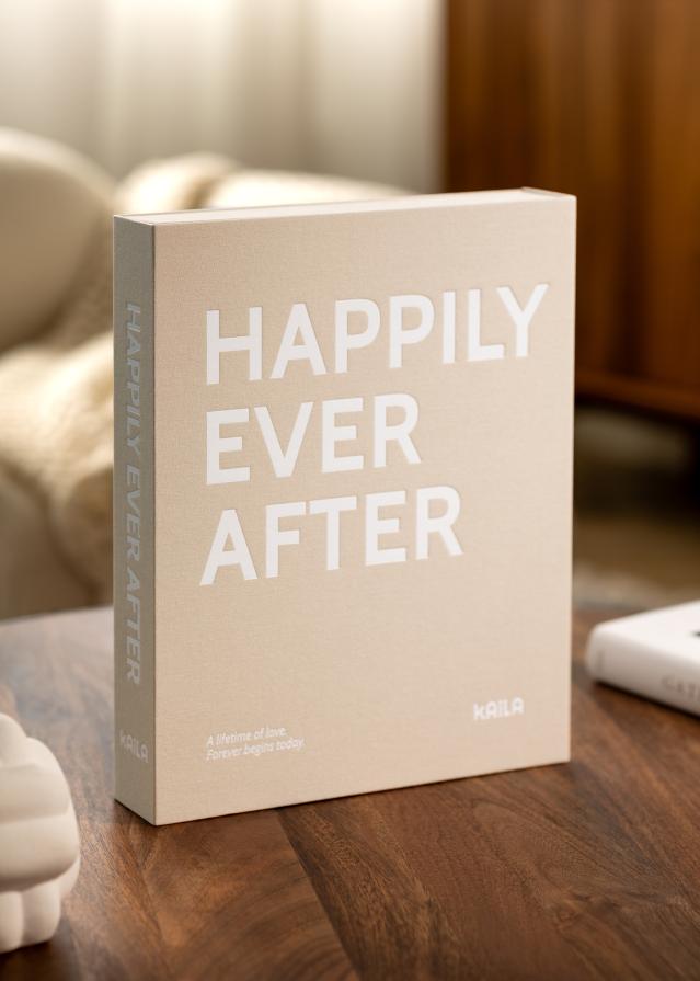 KAILA HAPPILY EVER AFTER Creme - Coffee Table Photo Album (60 Czarne stron)