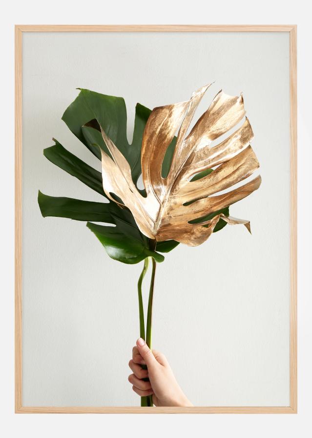 Golden monstera Plakat