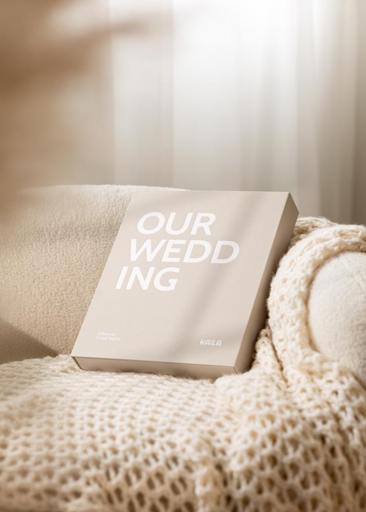 KAILA OUR WEDDING Creme - Coffee Table Photo Album (60 Czarne Strony)