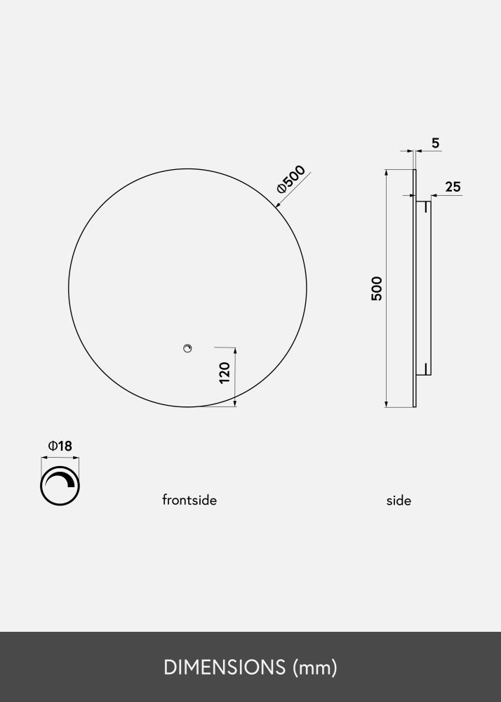 KAILA Lustro LED 50 cm Ø