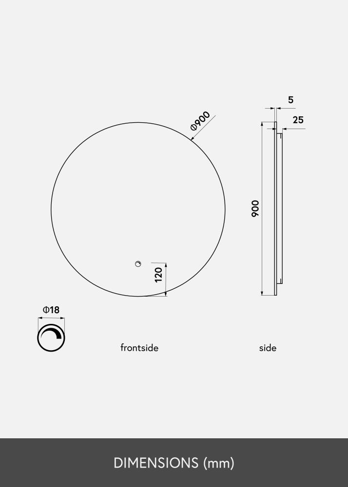 KAILA Lustro LED 90 cm Ø