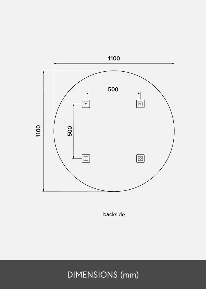 KAILA Okrągły Lustro Deluxe 110 cm Ø