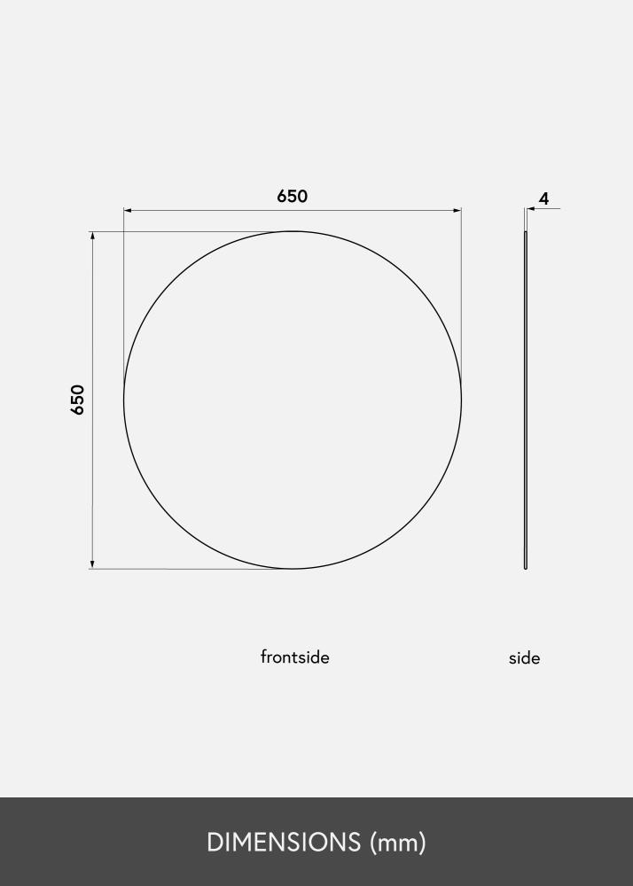 KAILA Okrągły Lustro 65 cm Ø