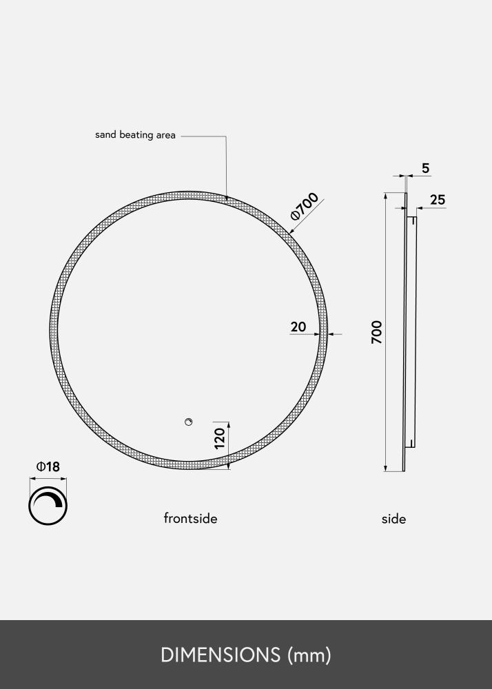 KAILA Lustro Frost LED 70 cm Ø