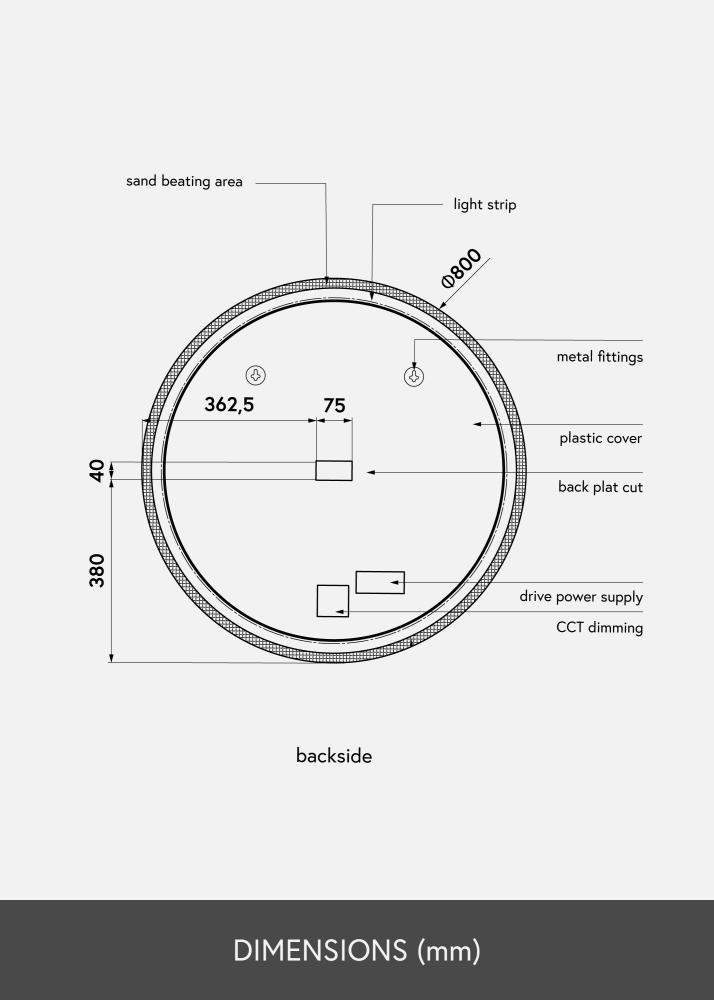 KAILA Lustro Frost LED 80 cm Ø