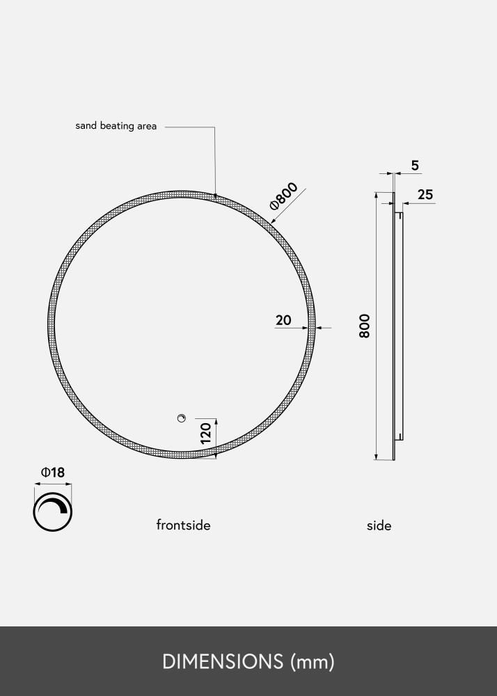 KAILA Lustro Frost LED 80 cm Ø