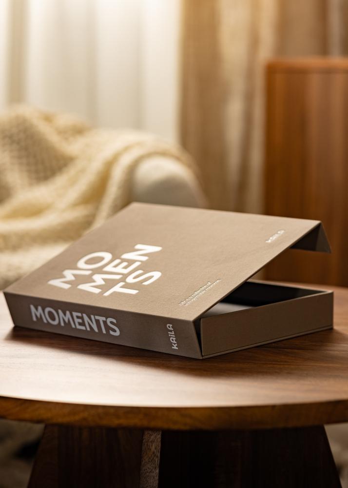 KAILA MOMENTS Grey - Coffee Table Photo Album (60 Czarne Strony / 30 arkuszy)