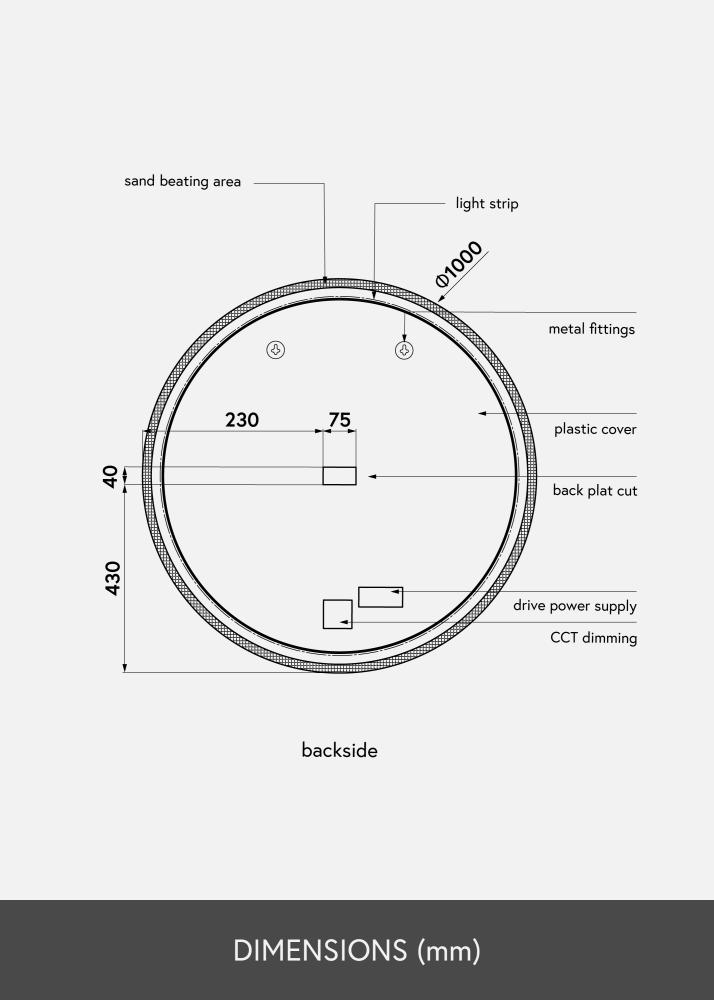 KAILA Lustro Frost LED 100 cm Ø