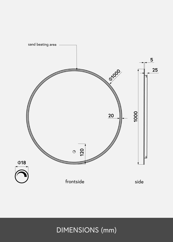 KAILA Lustro Frost LED 100 cm Ø