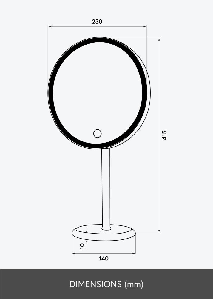 KAILA Lustro do makijażu Pillar LED Magnifying 20 cm Ø