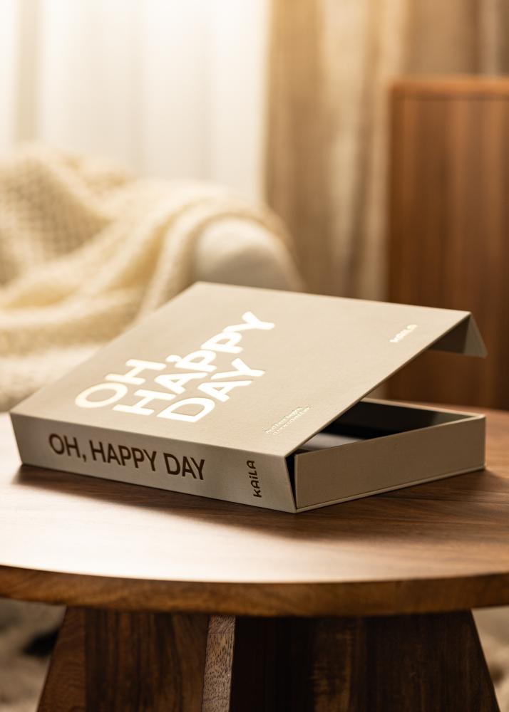 KAILA OH HAPPY DAY Creme - Coffee Table Photo Album (60 Czarne stron)