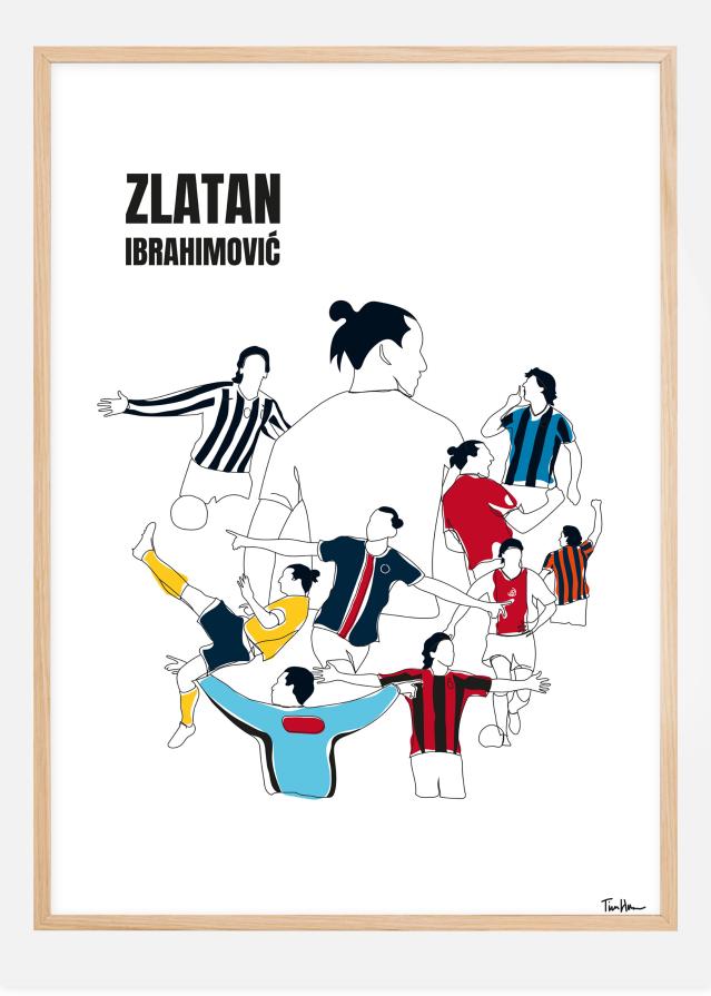 History Of Zlatan With Name And-Colours Plakat