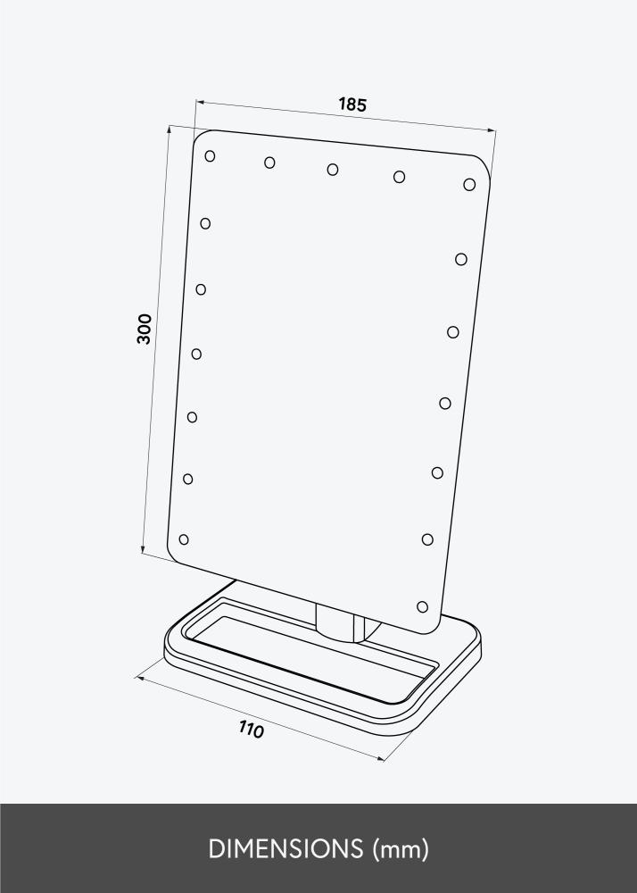 KAILA Lustro do makijażu LED m. Głośnik Bluetooth Biały 18x30 cm