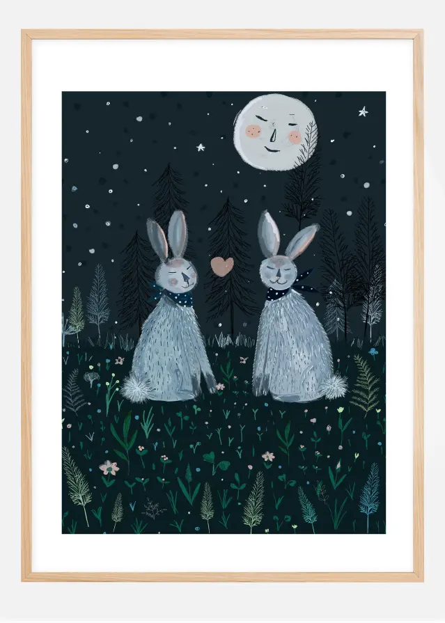 Rabbits in the Forest Plakat