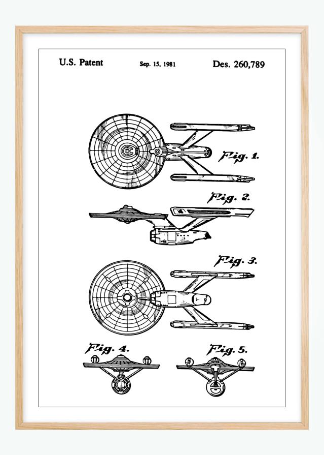 Rysunek patentowy - Star Trek - USS Enterprise Plakat