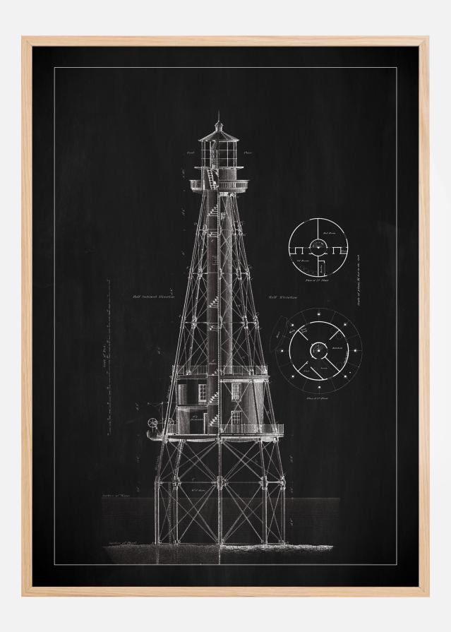 Griffeltavla - Fyr - Ship Shoal Lighthouse Plakat