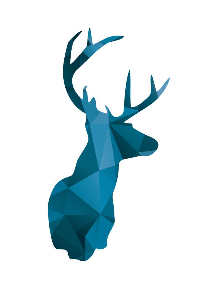 Deer - Niebieski Plakat