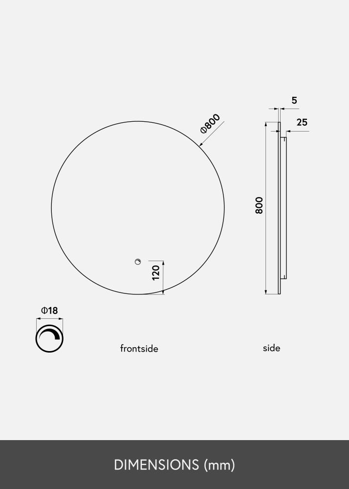 KAILA Lustro LED 80 cm Ø