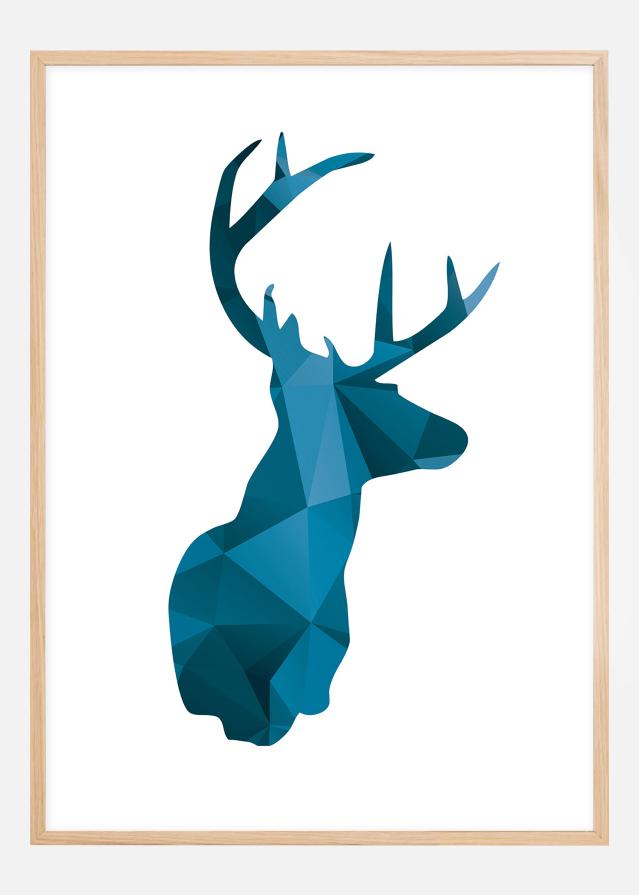 Deer - Niebieski Plakat