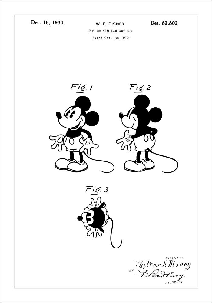 Rysunek patentowy - Disney - Mickey Mouse Plakat