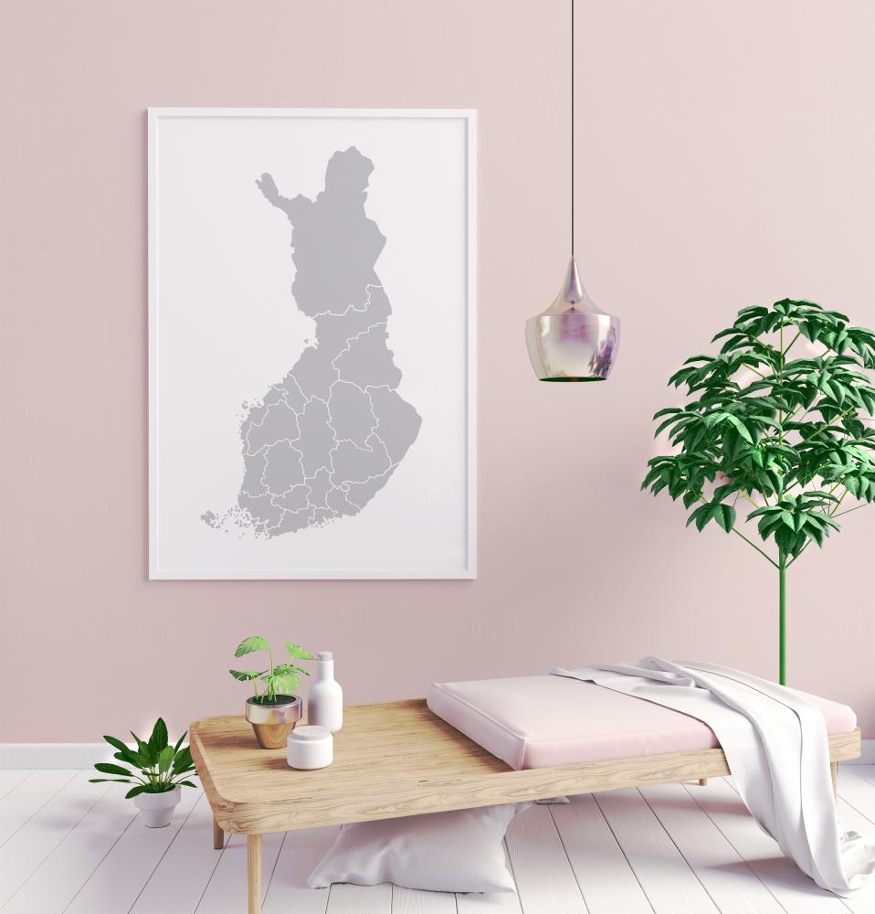 Mapa - Finland - Szary Plakat