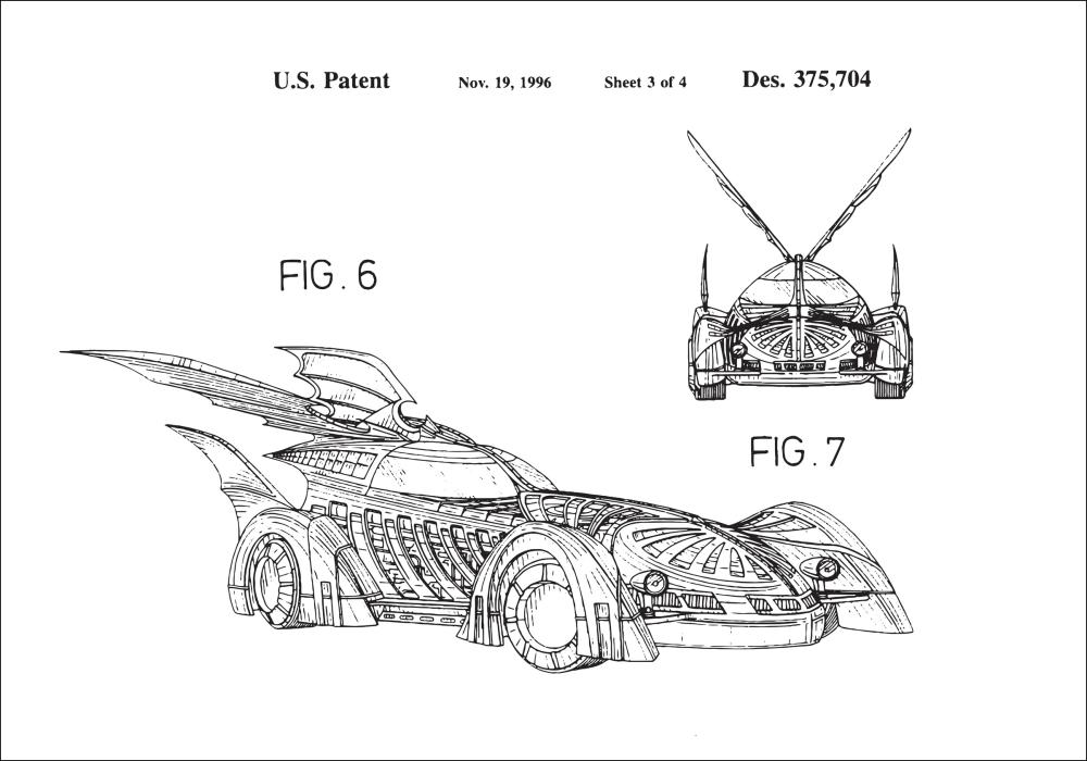 Rysunek patentowy - Batman - Batmobile 1996 III Plakat