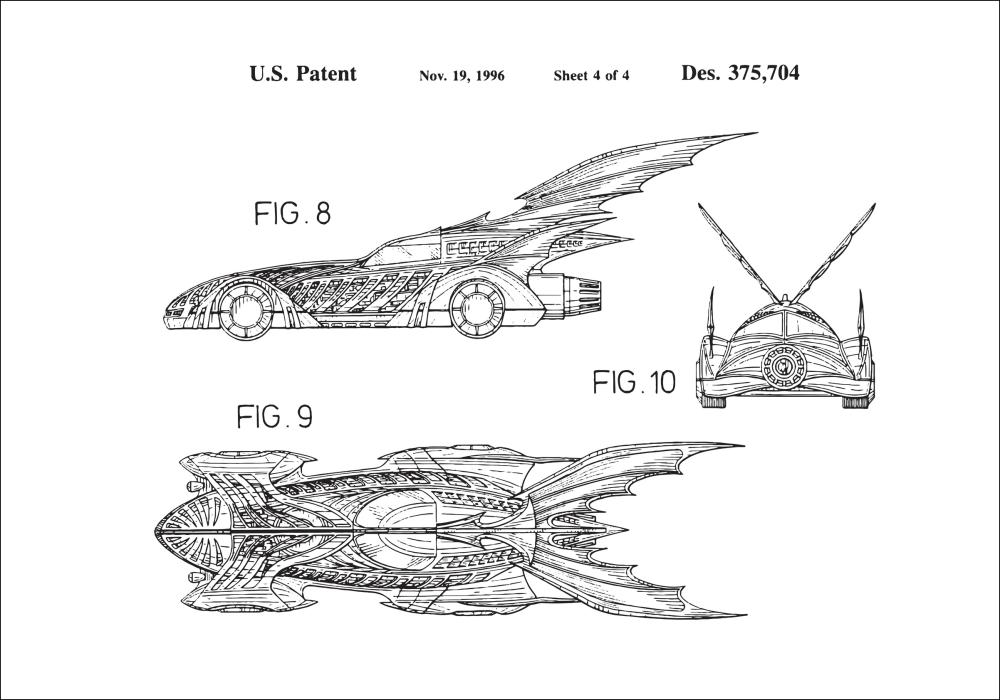 Rysunek patentowy - Batman - Batmobile 1996 IIII Plakat