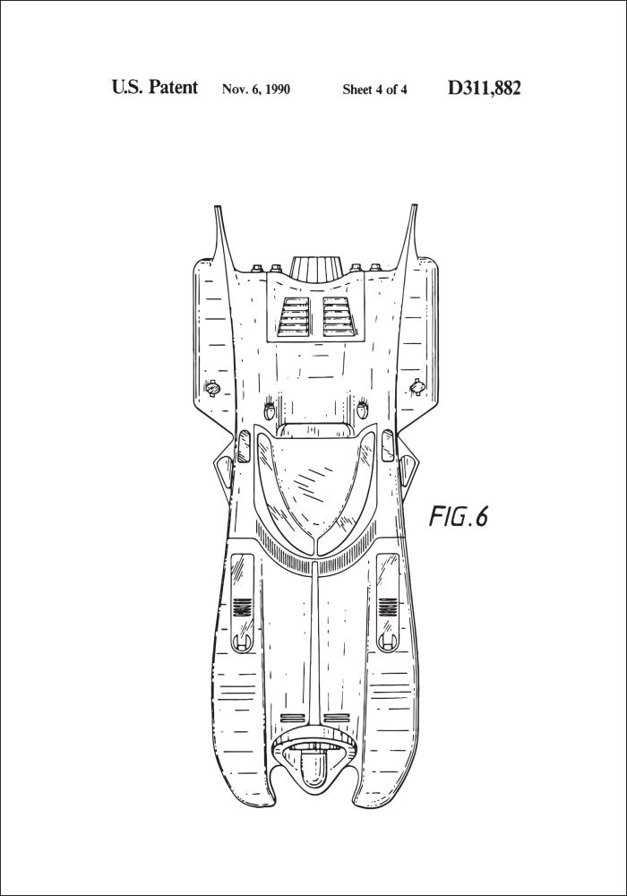 Rysunek patentowy - Batman - Batmobile 1990 IIII Plakat