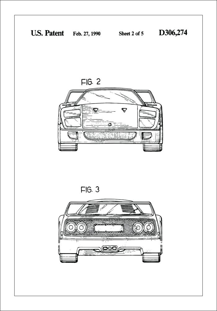 Rysunek patentowy - Ferrari F40 III Plakat